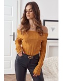 Short blouse with bare shoulders, mustard MP32763 - Online store - Boutique